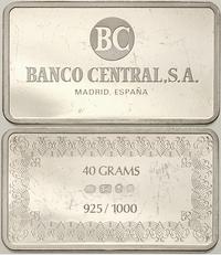 srebrna sztabka kolekcjonerska, BANCO CENTRAL. S