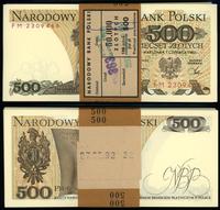Polska, paczka 100 x 500 złotych z banderolą NBP, 1.06.1982