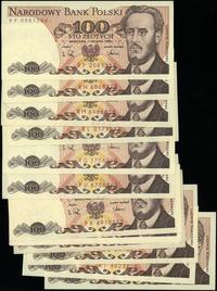 Polska, zestaw: 13 x 100 złotych, 1986–1988