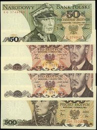 Polska, zestaw 4 banknotów, 1982–1988