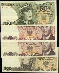 Polska, zestaw 4 banknotów, 1982–1988