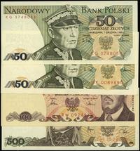 Polska, zestaw 4 banknotów, 1982–1988