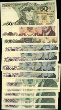 Polska, zestaw 14 banknotów, 1982–1988