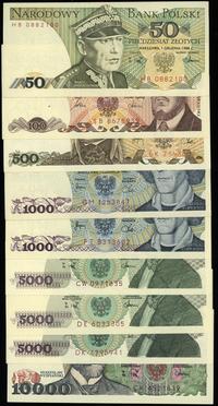 Polska, zestaw 9 banknotów, 1982–1988