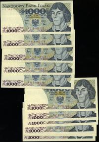 Polska, zestaw 11 banknotów o nominale 1.000 złotych, 1.06.1982