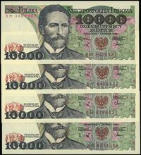 Polska, zestaw: 4 x 10.000 złotych, 1.12.1988