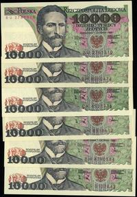 Polska, zestaw: 6 x 10.000 złotych, 1.12.1988