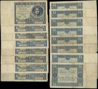 Polska, zestaw: 8 x 5 złotych, 2.01.1930