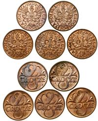 Polska, zestaw 5 x 1 grosz, 1939