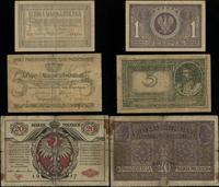 Polska, zestaw 3 banknotów, 1916–1919