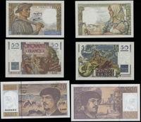 Francja, zestaw 3 banknotów, 1944–1993