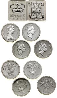 Wielka Brytania, zestaw 4 x 1 funt (piedfort) plus żeton