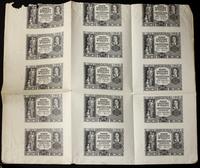 Polska, arkusz nierozciętych banknotów o nominale 20 złotych (15 sztuk), 1.03.1940