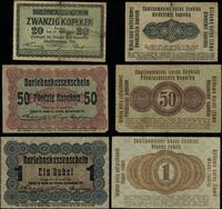 Polska, zestaw 3 banknotów: 20 kopiejek, 50 kopiejek, 1 rubel, 17.04.1916