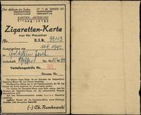 Polska, kartka na papierosy wystawiona dla Joska Goldstein'a, 1942