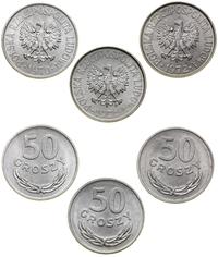 Polska, zestaw: 3 x 50 groszy, 1970, 1971, 1972