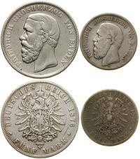 Niemcy, zestaw: 5 marek i 2 marki, 1876