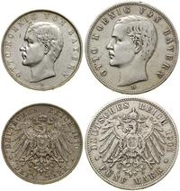 Niemcy, zestaw: 5 marek i 3 marki, 1901 i 1910