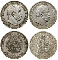 Niemcy, zestaw: 2 x 5 marek, 1876 A, B