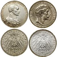 Niemcy, zestaw: 2 x 3 marki, 1911 i 1913