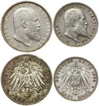 Niemcy, zestaw: 5 marek i 3 marki, 1907 i 1909
