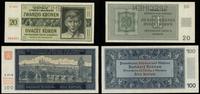 Protektorat Czech i Moraw (1939–1945), zestaw 2 banknotów (SPECIMEN), 1940–1944