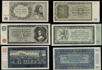 Protektorat Czech i Moraw (1939–1945), zestaw 3 banknotów (SPECIMEN), 1940–1944