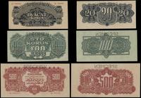 Czechosłowacja, zestaw 3 banknotów (SPECIMEN), 1944