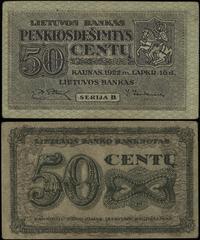 Litwa, 50 centów, 16.11.1922