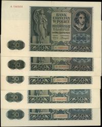 Polska, zestaw: 5 x 50 złotych, 1.08.1941