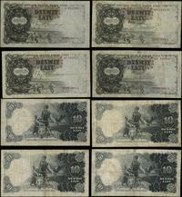 Łotwa, zestaw: 4 x 10 łatów, 1937, 1938, 1939, 1940
