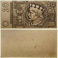 Polska, plakieta pamiątkowa – strona główna banknotu 20 złotych, emisji z 1994 roku