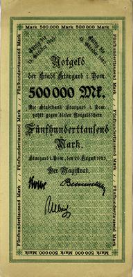 500.000 marek 20.08.1923, Stargard Szczeciński, 