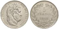 5 franków 1848/A, Paryż, srebro 24.90 g, Gadoury