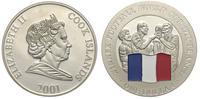 1 dolar 2001, emalia z flagą Francji, srebro "99