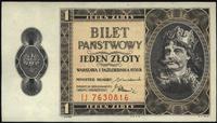 1 złoty 1.10.1938, seria IJ, bardzo ładnie zacho