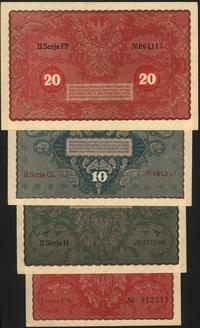 zestaw 1, 5, 10, 20 marek polskich 23.08.1919, 1