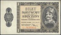 1 złoty 1.10.1938, seria IJ, papier biały, prawy