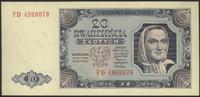 20 złotych 1.07.1948, seria FD, przegięcie w poł