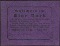 1 marka 08.1914, pieczęć z podpisem, bardzo ładn