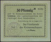 50 fenigów 18.08.1914, pieczęć magistratu, ładne