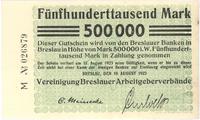 500.000 marek 10.08.1923, Fereinigung Breslauer 