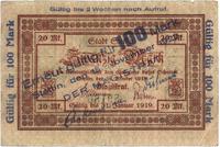 100 marek 15.11.1922, druk na banknocie 20 marko