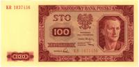 100 złotych 01.07.1948, seria KR, na zdjęciu zap