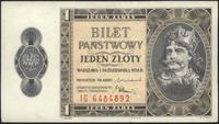 1 złoty 1.10.1938, seria IG, na górnym marginesi