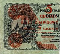 5 groszy 28.04.1924, lewa część, Miłczak 43a