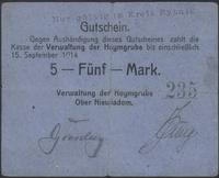 5 marek, ważne do 15.09.1914, podpis i faksymile