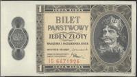 1 złoty 1.10.1938, seria IG, w prawym dolnym rog