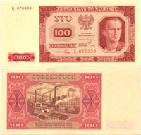 100 złotych 1.07.1948, seria L, rzadkie w tym st