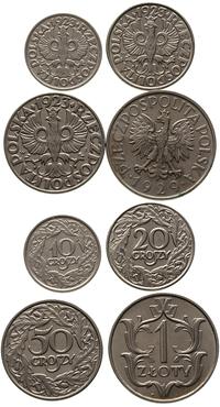 lot 10, 20, 50, 1 złoty 1923, 1929, łącznie 4 sz